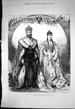 Old Print Coronation Number Emperor Empress Russia Coronation Robes 1883 19th
