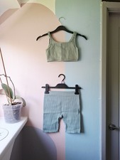Ribbed gym / yoga set crop top