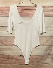ASOS Collusion Women's Body Suit Sz 10 White Short Sleeves NEW LBB76