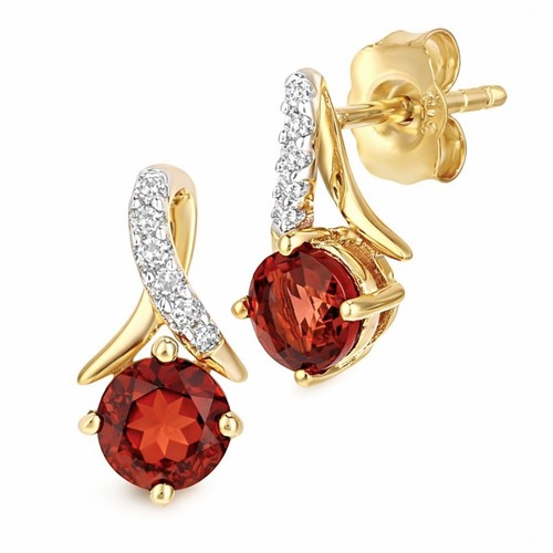 9ct yellow gold - yellow, garnet