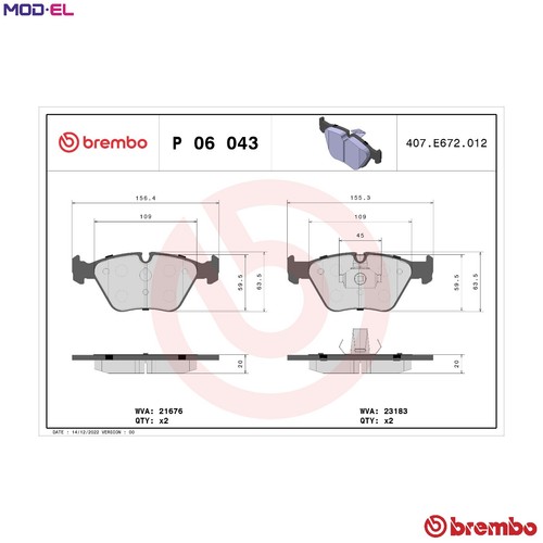 Brake pad set disc - disc, p