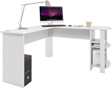 White L-Shape Corner Desk with