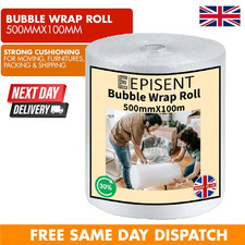 Bubble Wrap 500mm x 100m Roll, Heavy Duty Cushioning Packaging Material Shipping