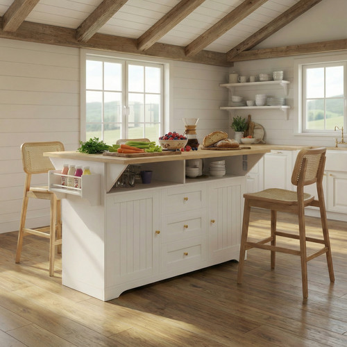 White kitchen island with - white,