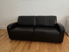 Dark Brown Leather 3 seater