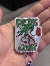 Retractable clip Paediatric Peds Medical  Badge Reel with clear ID card holder