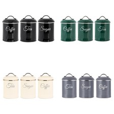 Set of 3 Canisters Tea Coffee
