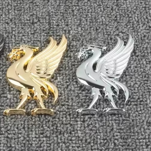 Metal liver bird car badge - 3d,