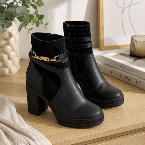 River island black gold - black, chain