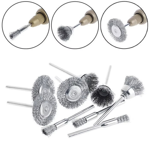 9pcs steel wire brush set - steel,