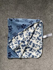 Primark Disney Mickey Mouse Baby Fleece Soft Blanket Blue White Black