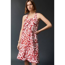 New Anthropologie Ionia Mini Dress $148 SMALL Rust Abstract Floral