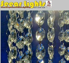 2.6ft Chandelier Cut Glass Crystals Octagon Garland Light Parts 14mm Beads Drops