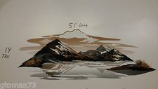 LARGE DECAL MOUNTAIN LAKE SKY SCENE 51x19 RV CAMPER HORSE FEMA TEARDROP TRAILER