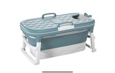 138cm Folding Bathtub Lidded Bath Tub Adults Child Warm Spa Sauna Soaking Barrel