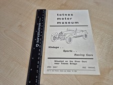 Vintage - Leaflet for Totnes Motor Museum - Dated circa. 1970's