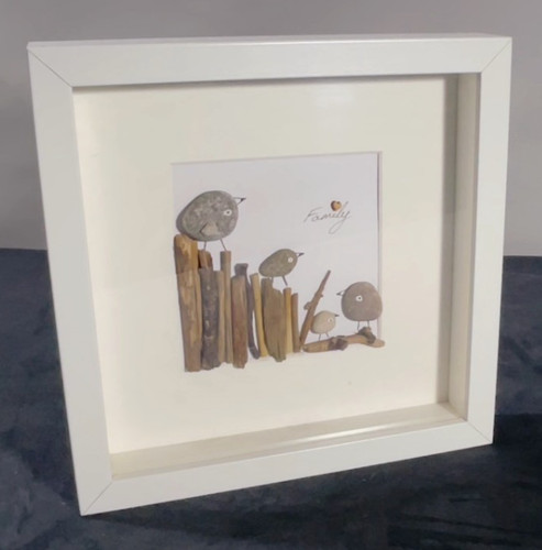 Handmade pebble art - handmade, family