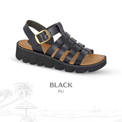 Ladies gladiator wedge - wedge, sandals