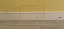 Three Separate Acrylic Display Stand Counter Retail Risers Different Height Size