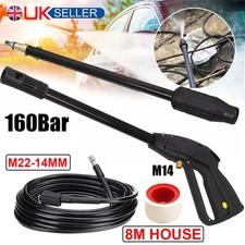 M14 High Pressure Power Washer Spray Gun Jet Lance Trigger Wash Wand 8M Hose kit