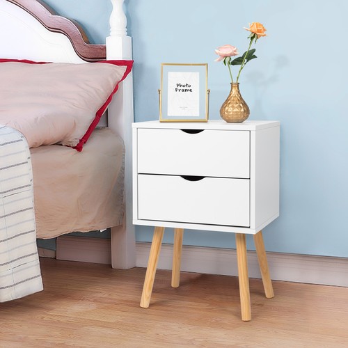 White bedside tables - white,