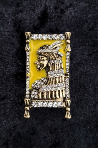 Ornate egyptian warrior brooch - egyptian,