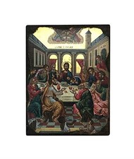 The Last Supper Jesus Christ Hanging Icon Style Religious Wall Plaque Decor
