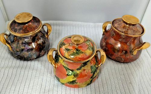 Vintage lusterware lidded - vintage, jars