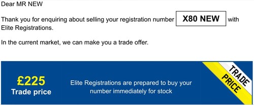 Cherished registration plate - registration,