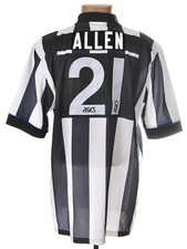 NEWCASTLE UNITED 1993/1995 HOME FOOTBALL SHIRT ASICS XL #21 ALLEN