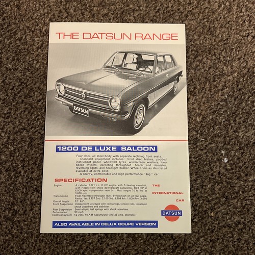 Datsun range sales - sales, brochure