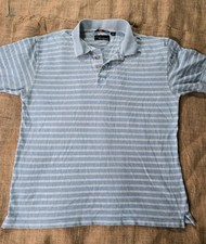 Greg Norman XL Blue Striped 100% Cotton Polo Shirt - Golf / Casual