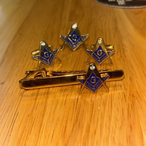Masonic cufflinks tie pin and - masonic,