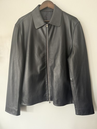 Zara leather jacket navy - navy,