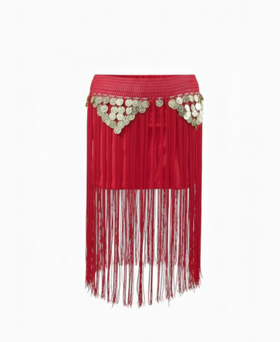 Red hip skirt belly dance - belly,
