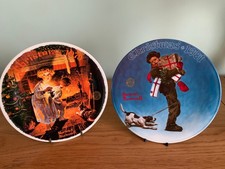 Two Norman Rockwell Christmas Collector Plates 1979 & 1981