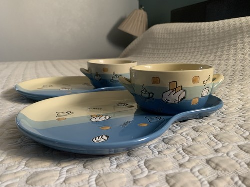 Cottagecore ceramic soup and - ceramic,