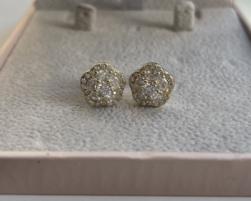 Cluster halo stud earring - cluster, with