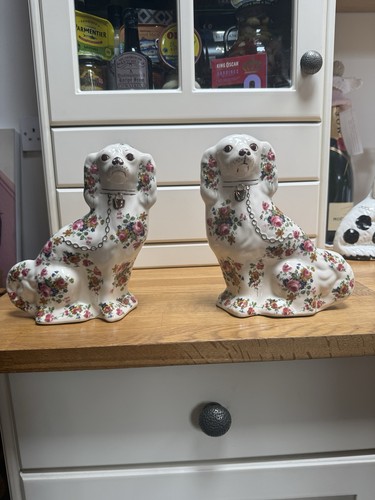 Chintz staffordshire dogs