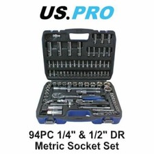 US PRO Tools 94pc Metric 1/4 &