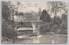 London Battersea Park Rustic Bridge Postcard c1909 Wye Kent Caravan Address