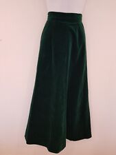 Vintage Skirt Green Velvet Long Retro Maxi Smart Size 6 Evening Emerald Bottle G