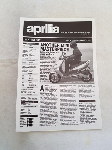 Aprilia leonardo 125 road test - 125,