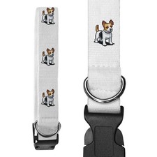 Large 'Pixel Art Jack Russell Dog' Dog Collar (PR00047738)