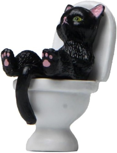 Black cat toilet ornaments - cat,