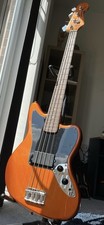 Squier by Fender FSR Affinity Jaguar Bass Guitar in Metallic Orange, 4-String