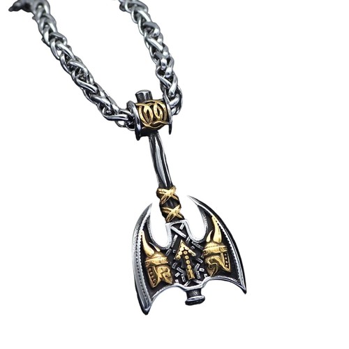 Viking axe necklace - necklace, silver
