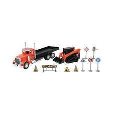 1:32 Scale Model Peterbilt 379 Dump Truck with Kubota Track Loader SS-34023A