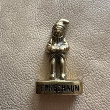 Vintage Cast Lacquered Brass Leprechaun Paperweight Ireland 2.5" Figurine