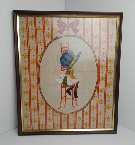Vintage 1970s bucilla - 1970s, "sitting
